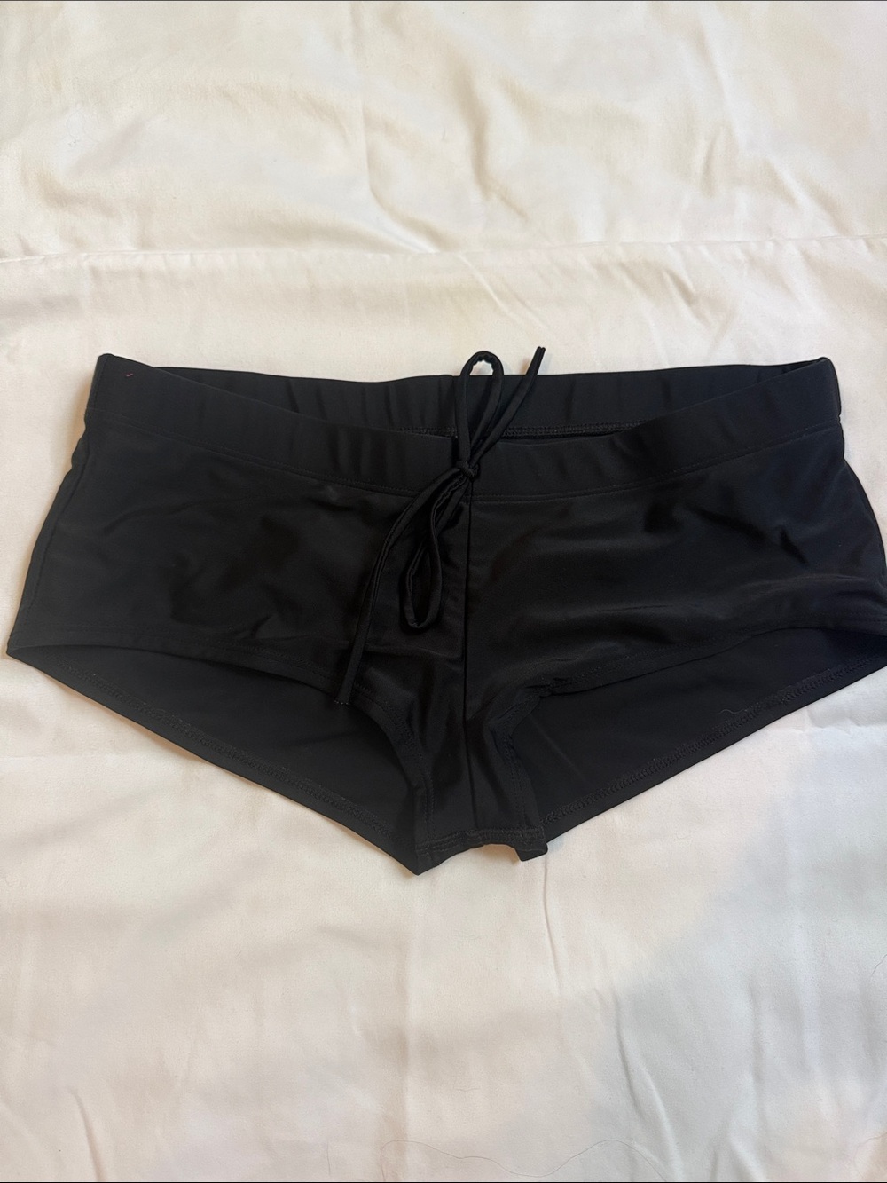 Black Swim Boyshorts with Drawstring